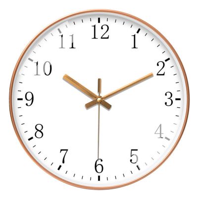 TUOYIBO Modern Fashion 14 Inch Wall Clock, Silent Scandinavian Gold Border Quartz Clock, Living Room Home Simple Wall Watch, No Need to Drill Holes in The Wall Decorative Watch