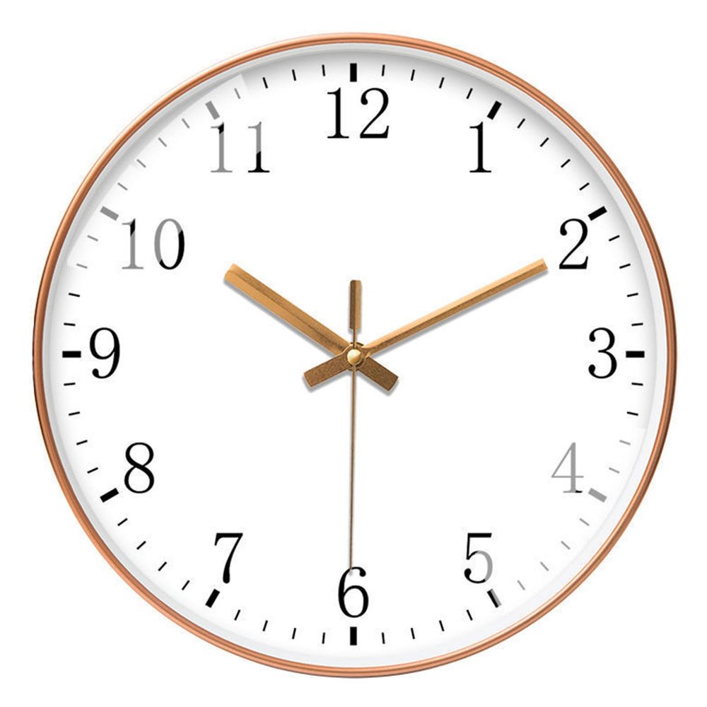 TUOYIBO Modern Fashion 14 Inch Wall Clock, Silent Scandinavian Gold Border Quartz Clock, Living Room Home Simple Wall Watch, No Need to Drill Holes in The Wall Decorative Watch