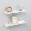 BaraSh Wall Shelves 2 pcs Shelving Wall Mounted Bedroom Decor Shelves for Wall Storage Shelves Decorative Shelves High Gloss White 15.7"x3.5"x1.2" view 1