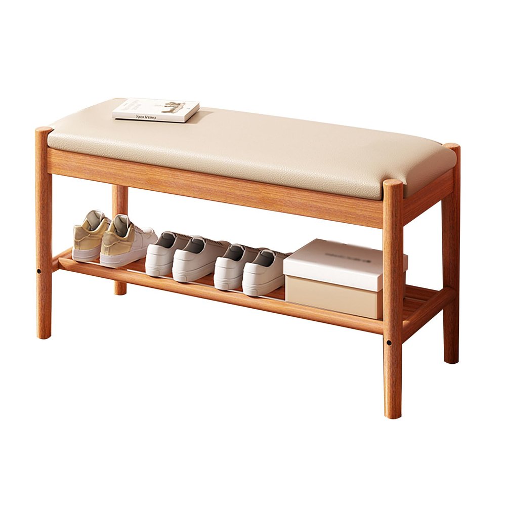 HUHJYUGE Modern Shoe Bench Entryway, Stable Durable Shoe Storage Cabinet Bench with Cushion, Storage Bench Shoe Rack Easy Assembly, for Hallway, Living Room, Bedroom Corner