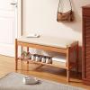 HUHJYUGE Modern Shoe Bench Entryway, Stable Durable Shoe Storage Cabinet Bench with Cushion, Storage Bench Shoe Rack Easy Assembly, for Hallway, Living Room, Bedroom Corner view 2