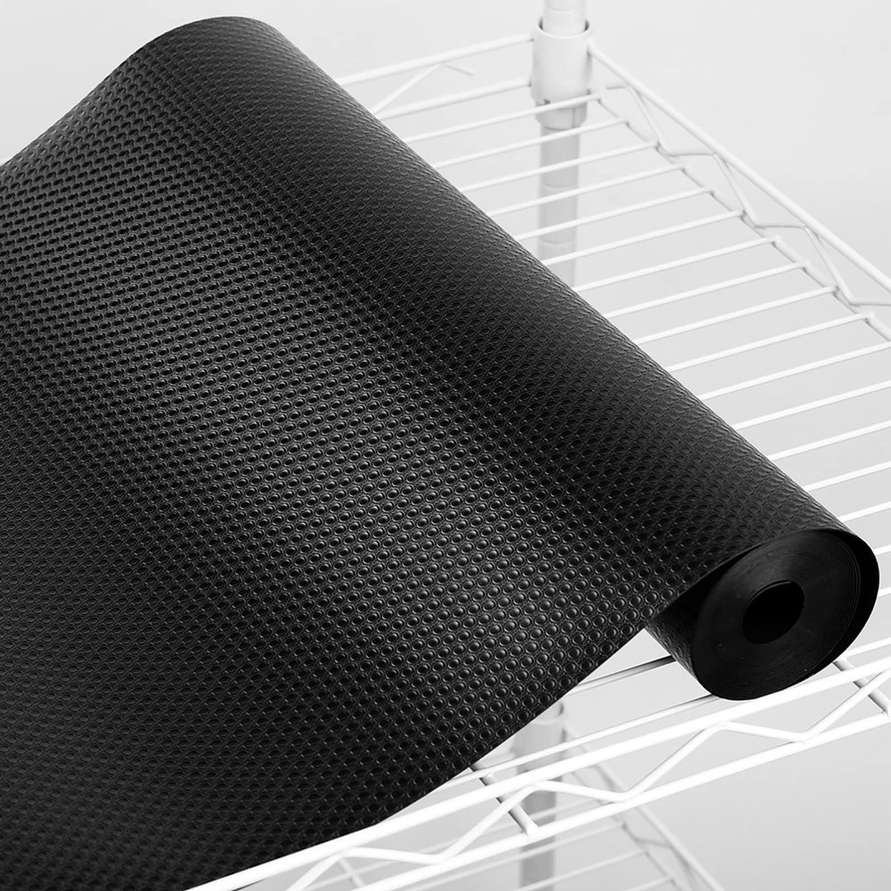Janeart 18-Inch Wire Shelf Liner: Easy Cutting Pantry Shelves Liners - Black Multi-Size 18 x 122 Inch Waterproof Non-Adhesive Thick Cabinet Mat for Shoe Rack