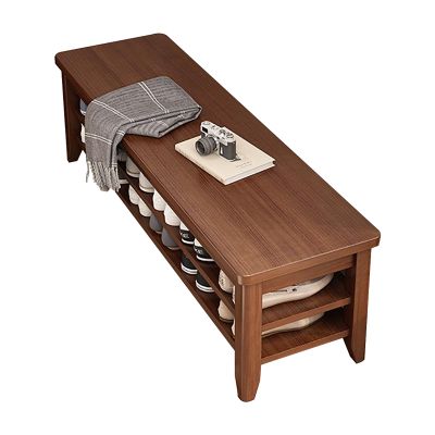 HUHJYUGE 2-Tier Shoe Cabinet Entryway, Modern Shoe Rack Bench with Cushion, Durable Stable Shoe Organizer Bench Seat Easy Assembly, for Entryway, Living Room, Bedroom