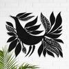 Black Metal Beautiful Bird Wall Decor Metal Wall Sculptures Hanging for Dining Room Bedroom Bathroom Hallway - 24" Black view 2