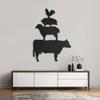 Black Metal Chicken, Pig, Horse, Cow Wall Decor Metal Wall Sculptures Hanging for Dining Room Bedroom Bathroom Hallway - 30" Black view 1