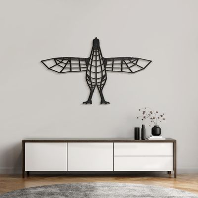Black Metal Flying Bird Wall Decor Metal Wall Sculptures Hanging for Dining Room Bedroom Bathroom Hallway - 24" Black