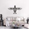 Black Metal Flying Bird Wall Decor Metal Wall Sculptures Hanging for Dining Room Bedroom Bathroom Hallway - 24" Black view 3