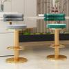 ANram Bar Stools, Velvet Counter Height Adjustable Barstools, Swivel Dining Bar Chairs Upholstered Modern Bar Stool for Kitchen Island, Cafe, Bar, Dining Room view 2