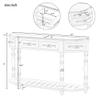 52'' Modern and Contemporary Curved Console Table Sofa Table with 4 Drawers and Shelf,Wooden Accent Cabinet Sideboard with Metal Handles for Hallway Living Room(Antique Blue-huv01) view 2