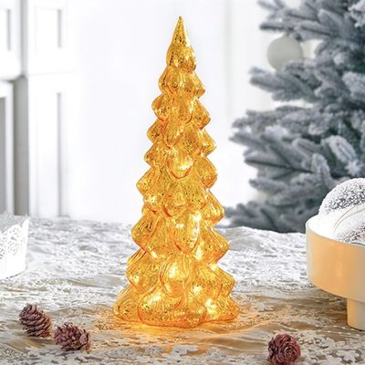 Glass Tabletop Xmas Tree Mini Desktop Decoration Tree Mini Artificial Christmas Tree Artificial Tabletop Christmas Trees for Home Office Shopping Bar (Color : E)