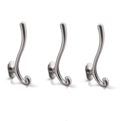 HASMI Wall Mounted Coat Rack Antique Copper Coat Hook Wall Hanging Single Hook Chinese Style Coat Hook Hook Rack Metal Wall Coat Hook Kitchen Home Hook 3-Pack Coat Rack Wall Mounted (Color : Silver)