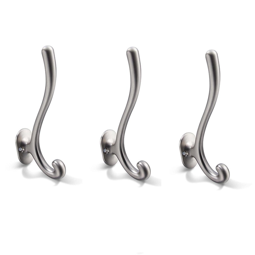 HASMI Wall Mounted Coat Rack Antique Copper Coat Hook Wall Hanging Single Hook Chinese Style Coat Hook Hook Rack Metal Wall Coat Hook Kitchen Home Hook 3-Pack Coat Rack Wall Mounted (Color : Silver)