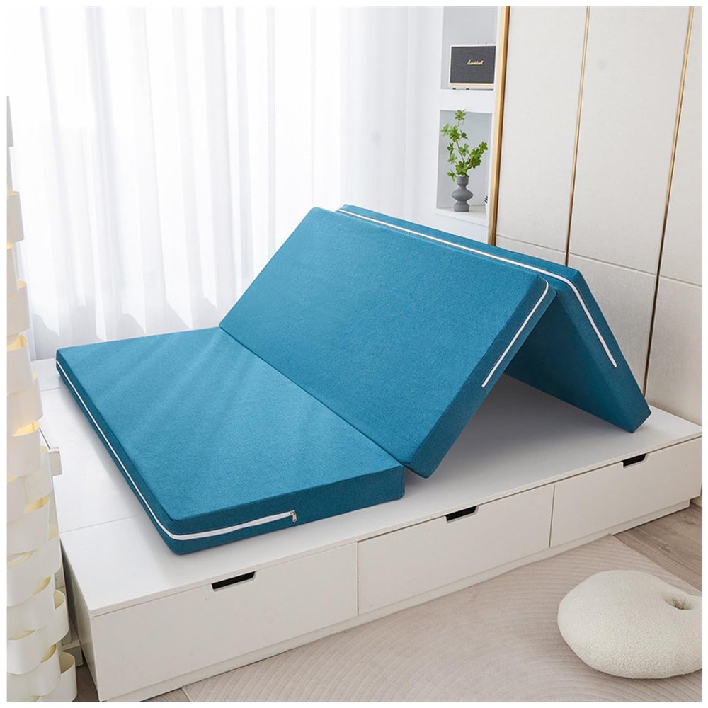 Buhelyc Multifunctional Folding Memory Foam Mattress, Portable Thickened Tatami Mat, Hygroscopic, Breathable, Wear-Resistant, for Home, Dormitory, Washable, Easy to Store(Size:150 * 200cm)