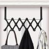 Wall Mounted Coat Rack Robe Hook Hat Rack Over The Door Hook Organizer Rack Retractable Metal Coat Hanger Door Space Saving Bathroom Towels Clothes Hanger 2 Packs Coat Rack Wall Mounted view 3