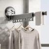 Foldable Portable Space Saving Clothes Drying Rack,Extendable Clothing Dryer Rack, Clothes Drying Rack Wall Mounted With Suction Cup,Laundry Drying Rack With Towel Bar,Space Aluminium Drying Rack Wall view 1