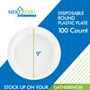 Next Level Stuff White Plastic Plates, 9 Inch, 100 Count  Disposable and Microwavable Dinnerware for Weddings, Party, Dinner, Dessert, Appetizers view 2