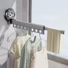 Foldable Portable Space Saving Clothes Drying Rack, Suction Cup Drying Rack, Wall Mounted Clothes Rack,Laundry Drying Rack With Towel Bar, Extendable Clothing Dryer Rack, Black 81.5cm,129.5cm Wall Mou view 1