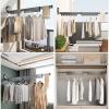 Foldable Portable Space Saving Clothes Drying Rack, Suction Cup Drying Rack, Wall Mounted Clothes Rack,Laundry Drying Rack With Towel Bar, Extendable Clothing Dryer Rack, Black 81.5cm,129.5cm Wall Mou view 4