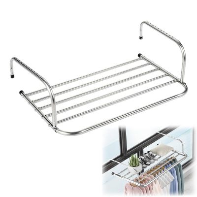 Hanging Drying Rack, Stainless Steel Radiator Folding Airer, Balcony Dryer Wall Dryer Radiator Dryer, Foldable Clothes Airer With Adjustable Arms, Radiator Drying Rack ,Silver ( Color : Silver , Size