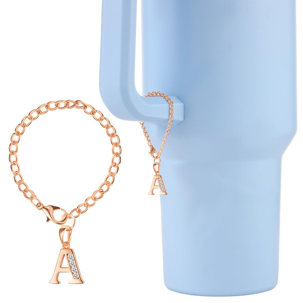 Raymall Letter Charm for Stanley Cup With Handle, Personalized Name ID Initial Letter Charm Accessories For Stanley Cup (Letter A)