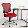 Pemberly Row Modern/Contemporary Mid Back Mesh Office Chair in Red view 2