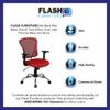 Pemberly Row Modern/Contemporary Mid Back Mesh Office Chair in Red view 4