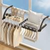Folding Retractable Collapsible Drying Rack Clothing, Balcony Drying Rack, Clothes Dryer Radiator Balcony Black Radiator Dryer, Used For Hanging Bedroom Window Sills, Balcony Guardrails ( Color : Blac view 1