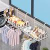 Iron Railings Drying Shoe Rackmetal Drying Racks, Clothes Drying Rack Indoor, Portable Space Saving Clothes Drying Rack,Balcony Drying Rack,For Drying Clothes/shoes/putting Potted, Black ( Color : Wh view 1