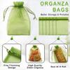 ANZNKU 100PCS Premium Green Organza Bags 5x7 inches, Mesh Gift Bag Drawstring, Small Gift Bags for Birthday Party Wedding Favors, Valentine & St. Patrick's Day view 4