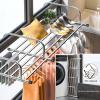 Balcony Drying Rack, Stainless Steel Multifunctional Folding Balcony Shoe Rack Radiator Clothes Drying Rack, Extendable Clothing Dryer Rack, For Clothes, Shoes, Potted Plants, Silver 60-106cm ( Color view 2