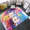Jiospet Rainbow Cat Rug for Girls - Colorful Kids Bedroom Rug with Cute Cartoon Cat Pattern, 3x4 Feet view 1