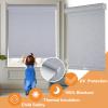 Persilux Free-Stop Cordless 100% Blackout Roller Shades for Window Blinds (Bluish Grey, 70"W x 72"H) Textured Fabric UV Protection Thermal Insulated Roller Blinds for Windows Shades for Home, Bedroom view 3