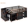 CKLMMC Full Size Loft Bed with Retractable Writing Desk and 3 Drawers, Wooden Multifunctional Bed with Storage Stairs and Shelves for Kids,Teens (Espresso/F+Desk, Full) view 2
