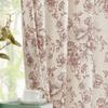 jinchan Linen Blend Curtain Floral Curtains for Living Room 84 Inch Length Farmhouse Brick Red Printed Curtain Rod Pocket Back Tab Peony Flower Patterned Drapes Curtains Set 2 Panels view 2