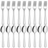 Unokit 36-Piece Spoons and Forks Set Silverware Set - Forks and Spoons Food Grade Stainless Steel Silverware for Home, Kitchen and Restaurant, 18-Fork and 18-Spoon, Mirror Polished & Dishwasher Safe view 1