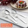 Unokit 36-Piece Spoons and Forks Set Silverware Set - Forks and Spoons Food Grade Stainless Steel Silverware for Home, Kitchen and Restaurant, 18-Fork and 18-Spoon, Mirror Polished & Dishwasher Safe view 3