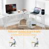 NiamVelo L Shaped Gaming Desk with Large Desktop & Storage Space - Ideal for Studying, Working, and Gaming - Adjustable Feet & Optional Tray Table Installation (White) view 4