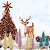 24Pcs Bottle Brush Trees Christmas Decor, Pink Green White Mini Christmas Tree with Wooden Base, Artificial Tabletop Sisal Pine Tree DIY Crafts for Winter New Year Holiday Table Shelf Decor view 2