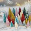 24Pcs Bottle Brush Trees Christmas Decor, Pink Green White Mini Christmas Tree with Wooden Base, Artificial Tabletop Sisal Pine Tree DIY Crafts for Winter New Year Holiday Table Shelf Decor view 4