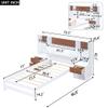 Twin Size Platform Bed with Storage Headboard and Drawers,with Two Nightstands Solid Pine Wood Platform Bed,Plenty of Storage Makes it Ideal for Bedroom Furniture. view 2