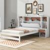 Twin Size Platform Bed with Storage Headboard and Drawers,with Two Nightstands Solid Pine Wood Platform Bed,Plenty of Storage Makes it Ideal for Bedroom Furniture. view 4