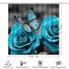 Dunmat 4PCS Turquoise Rose Shower Curtain Set view 2