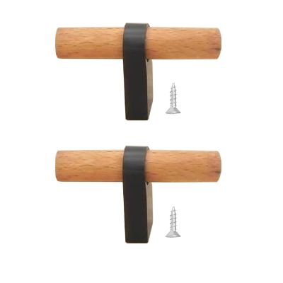 Wooden Handles ,Solid Handle , 2Pcs Cabinet Drawer Knobs Modern Hardware Pull for Kitchen Bedroom Gate Wardrobe Cabineta(Single Holess,Silver)/Black/Single Holess ( Color : Black , Size : Single Holes