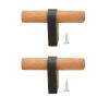 Wooden Handles ,Solid Handle , 2Pcs Cabinet Drawer Knobs Modern Hardware Pull for Kitchen Bedroom Gate Wardrobe Cabineta(Single Holess,Silver)/Black/Single Holess ( Color : Black , Size : Single Holes view 1