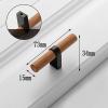 Wooden Handles ,Solid Handle , 2Pcs Cabinet Drawer Knobs Modern Hardware Pull for Kitchen Bedroom Gate Wardrobe Cabineta(Single Holess,Silver)/Black/Single Holess ( Color : Black , Size : Single Holes view 2