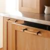 Wooden Handles ,Solid Handle , 2Pcs Cabinet Drawer Knobs Modern Hardware Pull for Kitchen Bedroom Gate Wardrobe Cabineta(Single Holess,Silver)/Black/Single Holess ( Color : Black , Size : Single Holes view 3