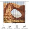 4PCS Gorgeous Arch Shower Curtain Set Sunshine Magnificent Modern Mountains Weeds Bathroom Decor Sets with Rugs Bathroom Accessories Set Bathroom Curtain Shower Set with 12 Hooks view 2