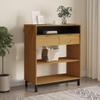 Gecheer Solid Wood Pine Bar Table, 36.2inx17.7inx43.3in with 2 Drawers and Shelves, Oak Finish for Dining and Kitchen Use view 1