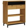Gecheer Solid Wood Pine Bar Table, 36.2inx17.7inx43.3in with 2 Drawers and Shelves, Oak Finish for Dining and Kitchen Use view 2