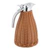 Coffee Thermal Carafe1.5L Double Walled Vacuum Insualted Carafe with Handmade Rattan Body for Keeping Hot Coffee & Tea Hot -24Hours (Coffee) view 3